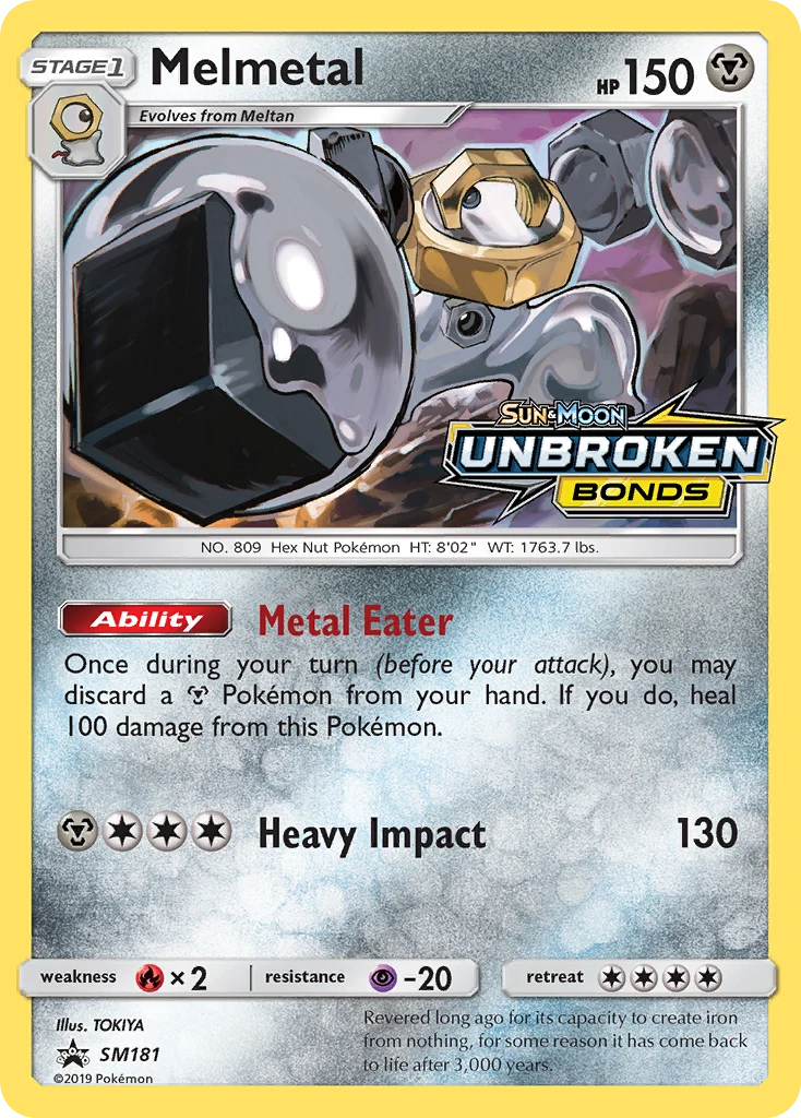 Melmetal SM181 — SM Black Star Promos SM181, Holofoil finish