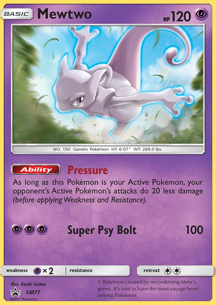 Mewtwo SM77 — SM Black Star Promos SM77, Holofoil finish