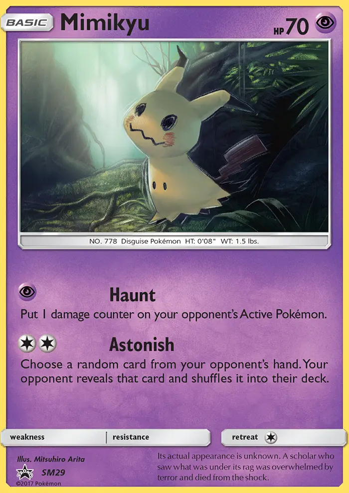 Mimikyu SM29 card from SM Black Star Promos
