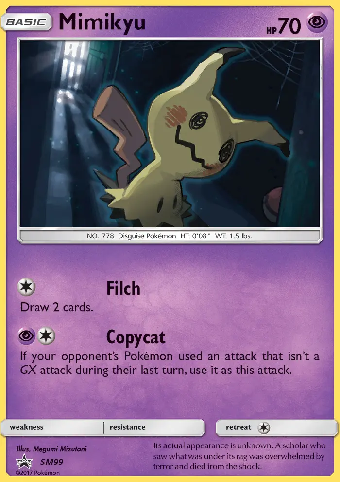 Mimikyu SM99 — SM Black Star Promos SM99, Holofoil finish