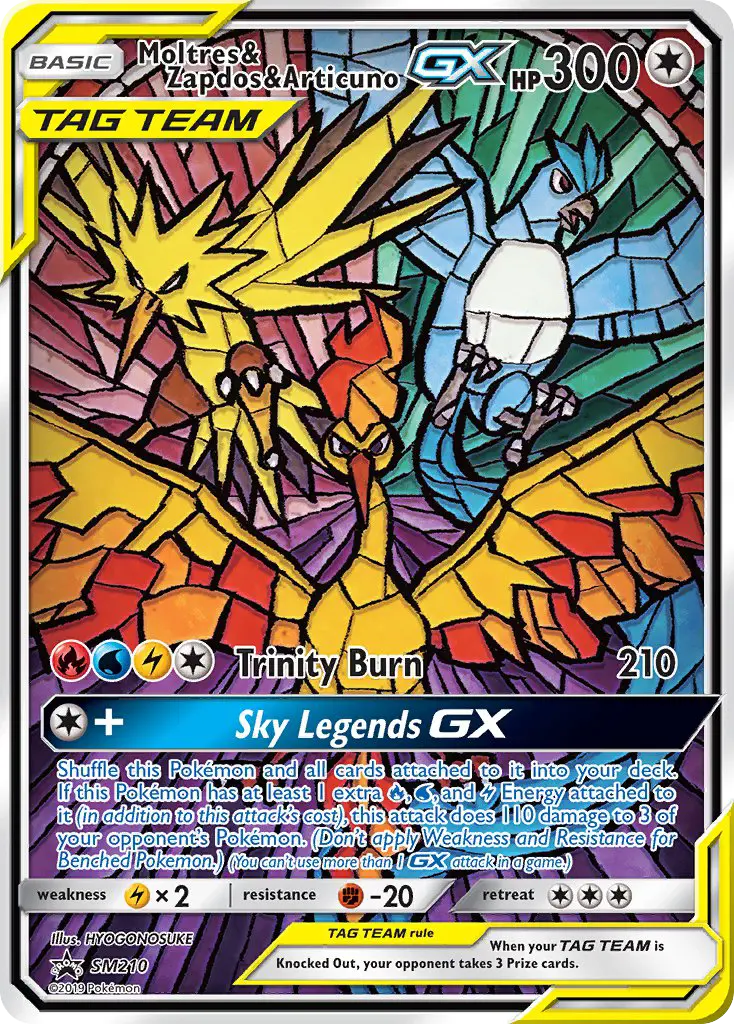 Moltres & Zapdos & Articuno-GX SM210 card from SM Black Star Promos