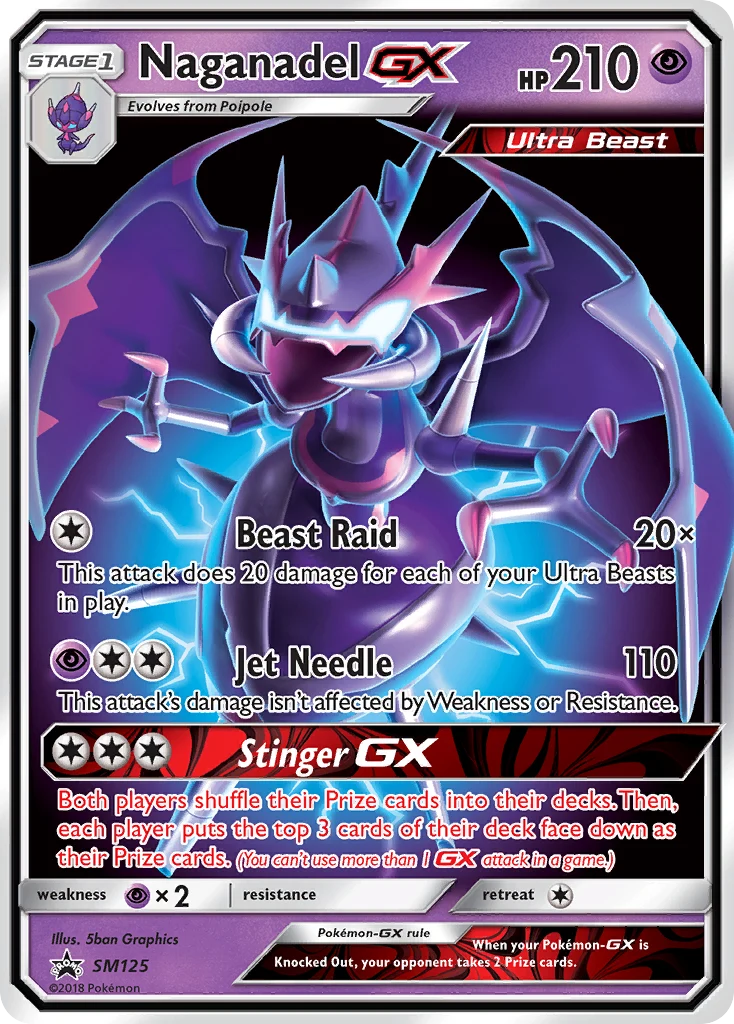 Naganadel-GX SM125 — SM Black Star Promos SM125, Holofoil finish