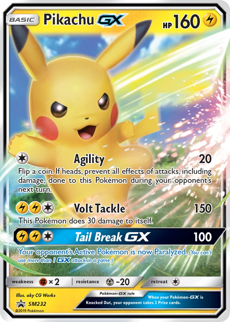 Pikachu-GX SM232 card from SM Black Star Promos