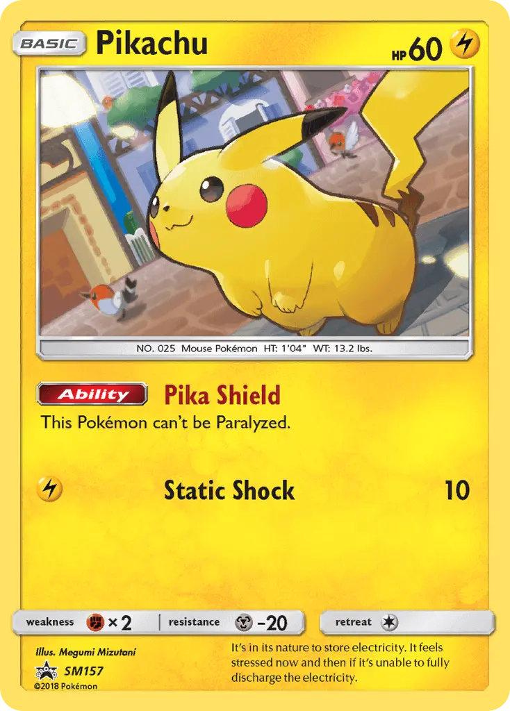 Pikachu SM157 — SM Black Star Promos SM157, Holofoil finish