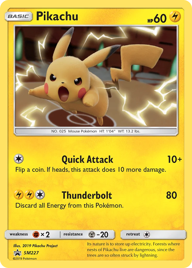 Pikachu SM227 — SM Black Star Promos SM227, Holofoil finish