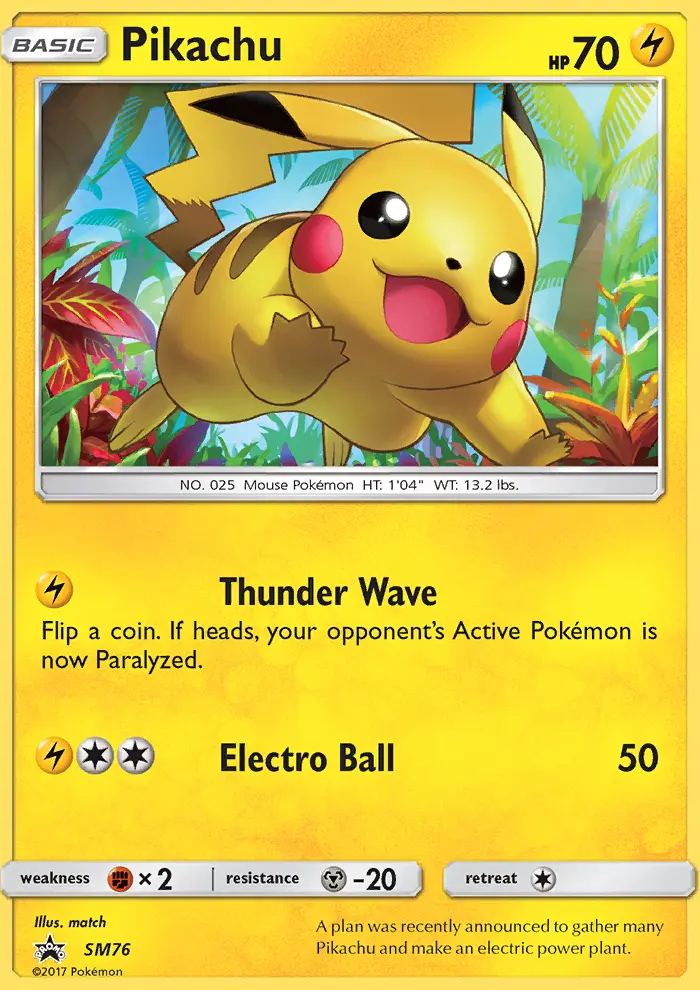 Pikachu SM76 — SM Black Star Promos SM76, Holofoil finish