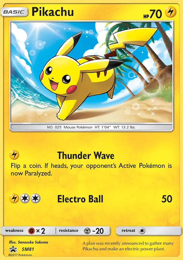 Pikachu SM81 — SM Black Star Promos SM81, Holofoil finish