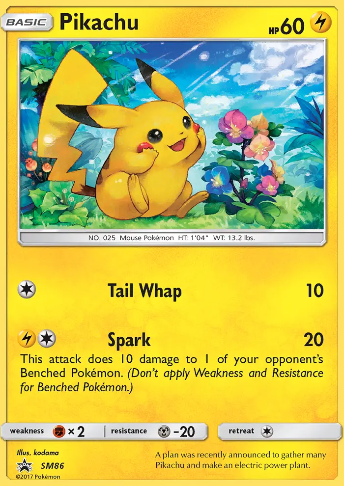 Pikachu SM86 card from SM Black Star Promos