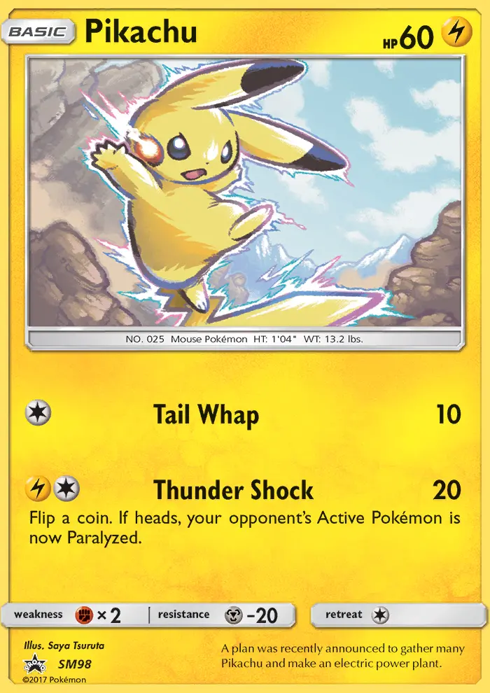 Pikachu SM98 — SM Black Star Promos SM98, Holofoil finish