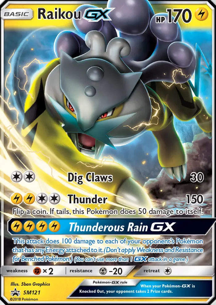 Raikou-GX SM121 card from SM Black Star Promos