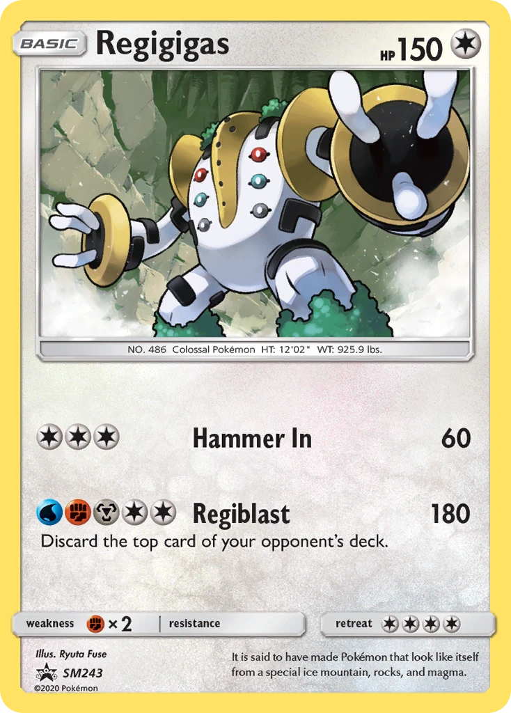 Regigigas SM243 card from SM Black Star Promos