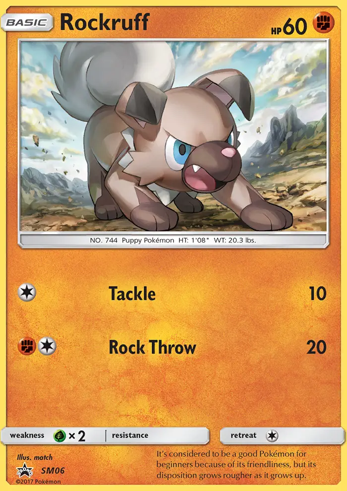 Rockruff SM06 card from SM Black Star Promos