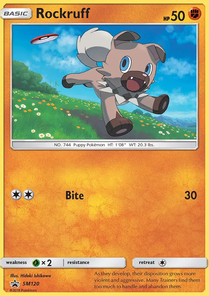 Rockruff SM120 — SM Black Star Promos SM120, Holofoil finish