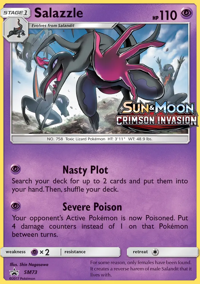 Salazzle SM73 — SM Black Star Promos SM73, Holofoil finish
