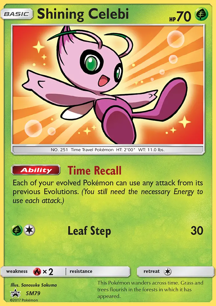 Shining Celebi SM79 — SM Black Star Promos SM79, Holofoil finish