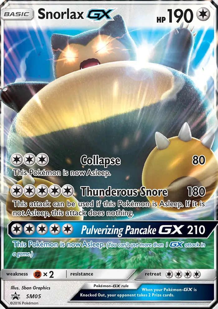 Snorlax-GX SM05 card from SM Black Star Promos