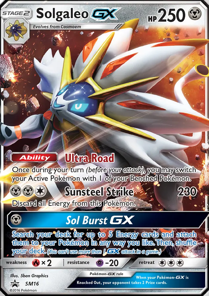 Solgaleo-GX SM16 — SM Black Star Promos SM16, Holofoil finish