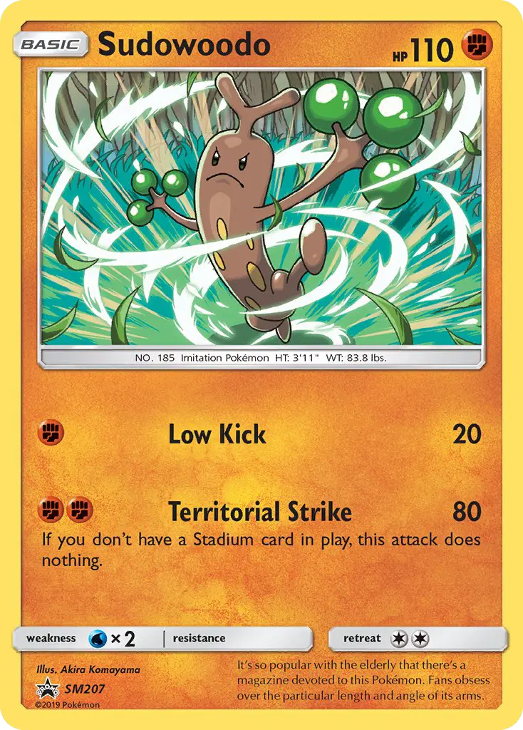 Sudowoodo SM207 card from SM Black Star Promos