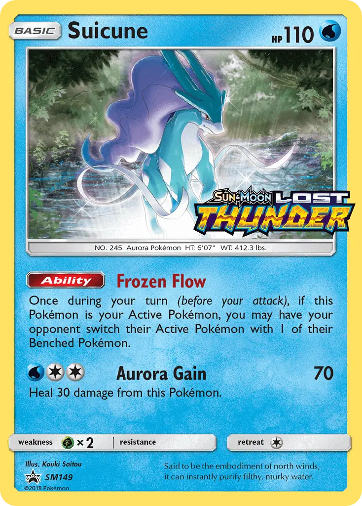 Suicune SM149 card from SM Black Star Promos