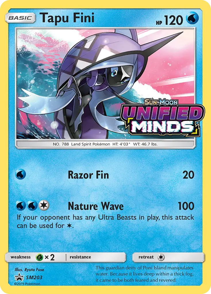 Tapu Fini SM203 — SM Black Star Promos SM203, Holofoil finish
