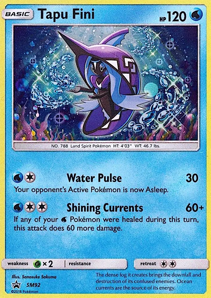 Tapu Fini SM92 card from SM Black Star Promos