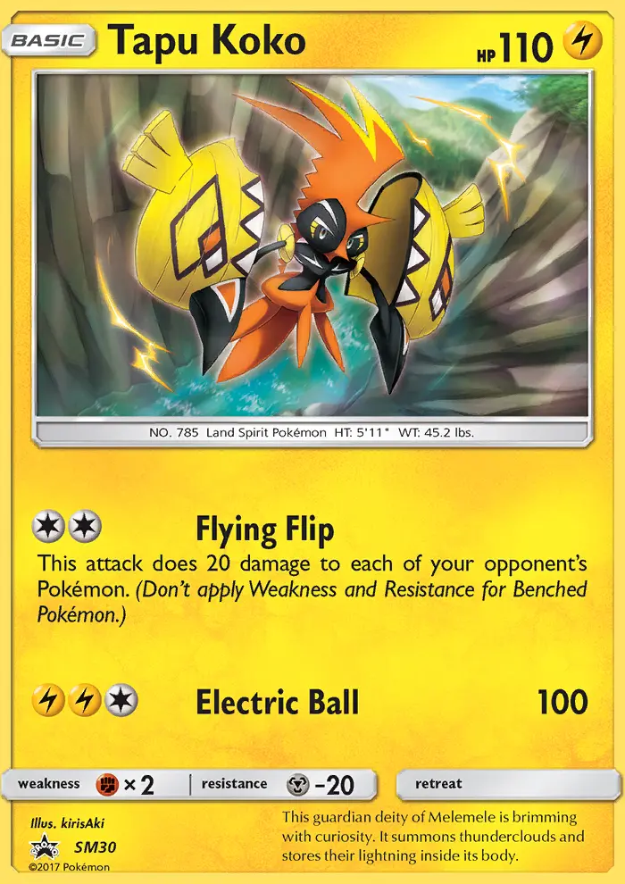 Tapu Koko SM30 card from SM Black Star Promos