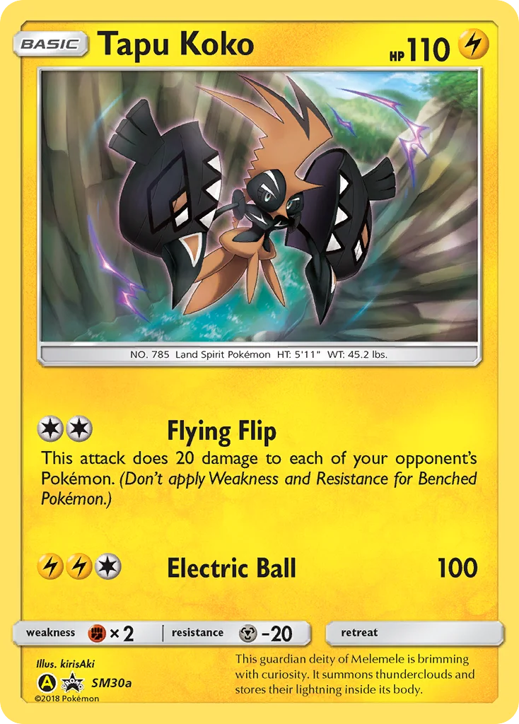 Tapu Koko SM30a card from SM Black Star Promos