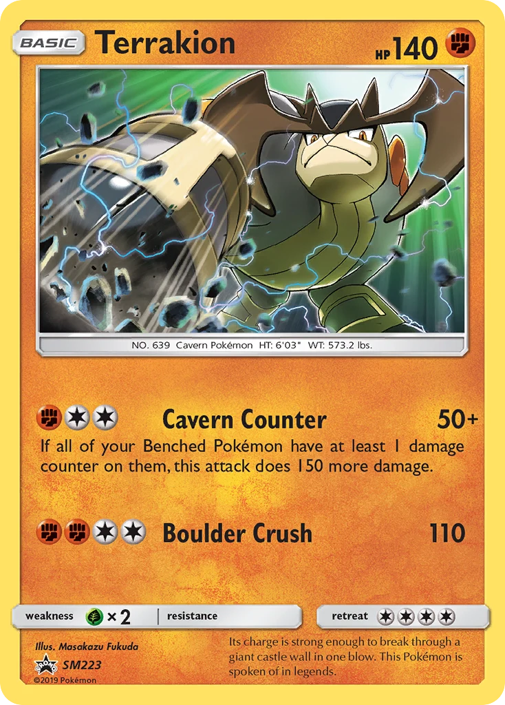Terrakion SM223 card from SM Black Star Promos