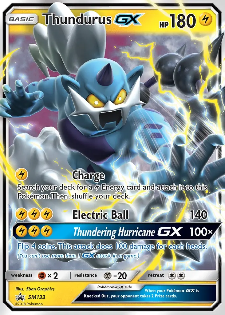 Thundurus-GX SM133 — SM Black Star Promos SM133, Holofoil finish