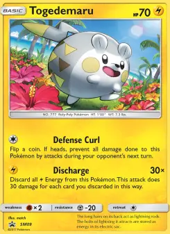 Togedemaru SM09 — shown as an example of the Reverse Holofoil finish