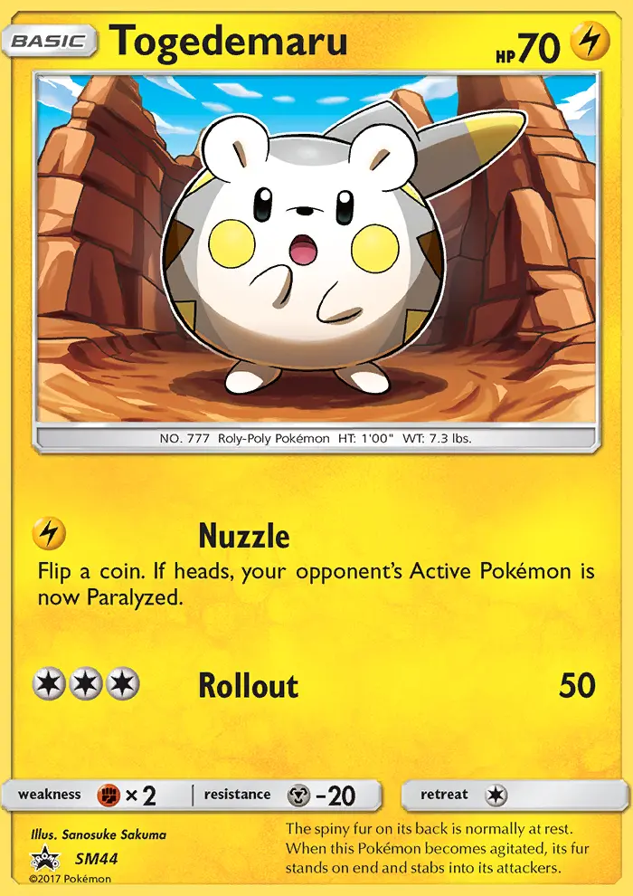 Togedemaru SM44 card from SM Black Star Promos