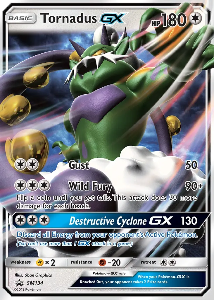 Tornadus-GX SM134 card from SM Black Star Promos