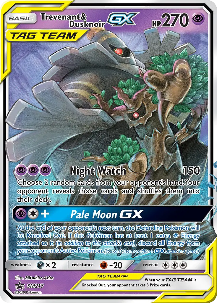 Trevenant & Dusknoir-GX SM217 card from SM Black Star Promos