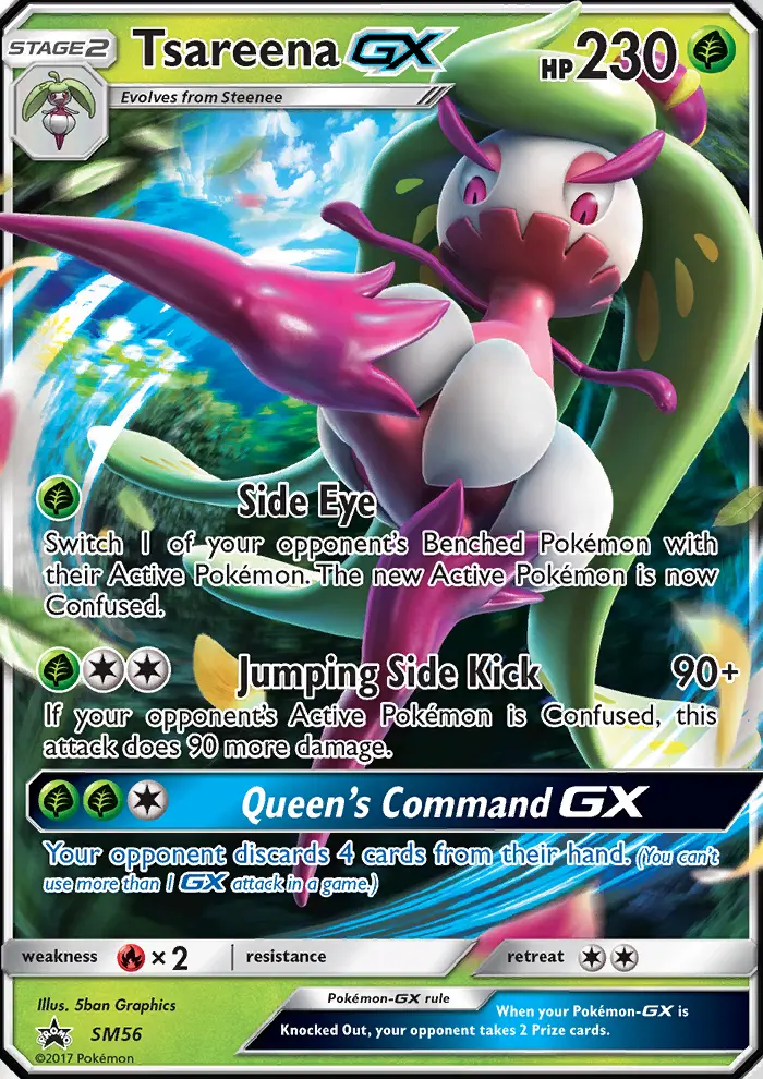 Tsareena-GX SM56 — SM Black Star Promos SM56, Holofoil finish