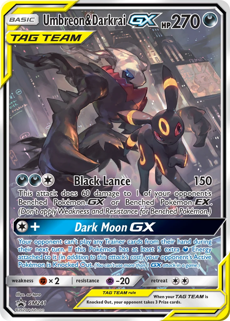 Umbreon & Darkrai-GX SM241 — SM Black Star Promos SM241, Holofoil finish