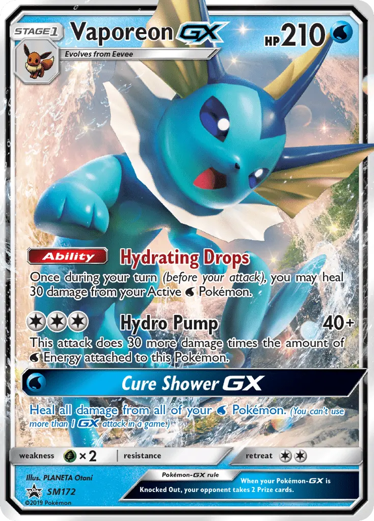 Vaporeon-GX SM172 — SM Black Star Promos SM172, Holofoil finish