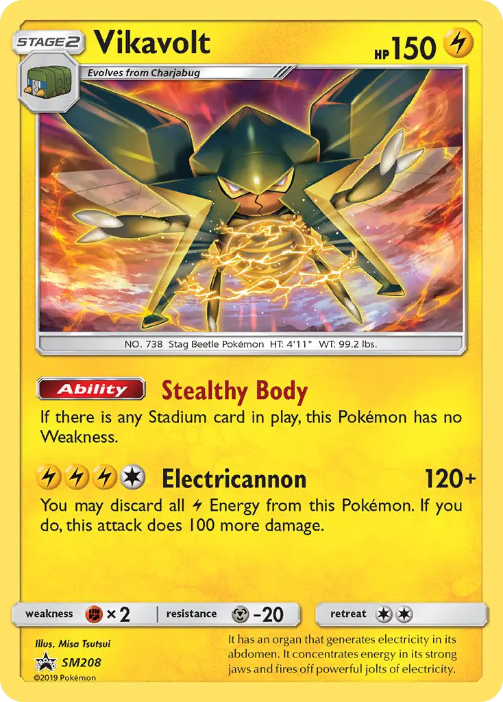 Vikavolt SM208 — SM Black Star Promos SM208, Holofoil finish