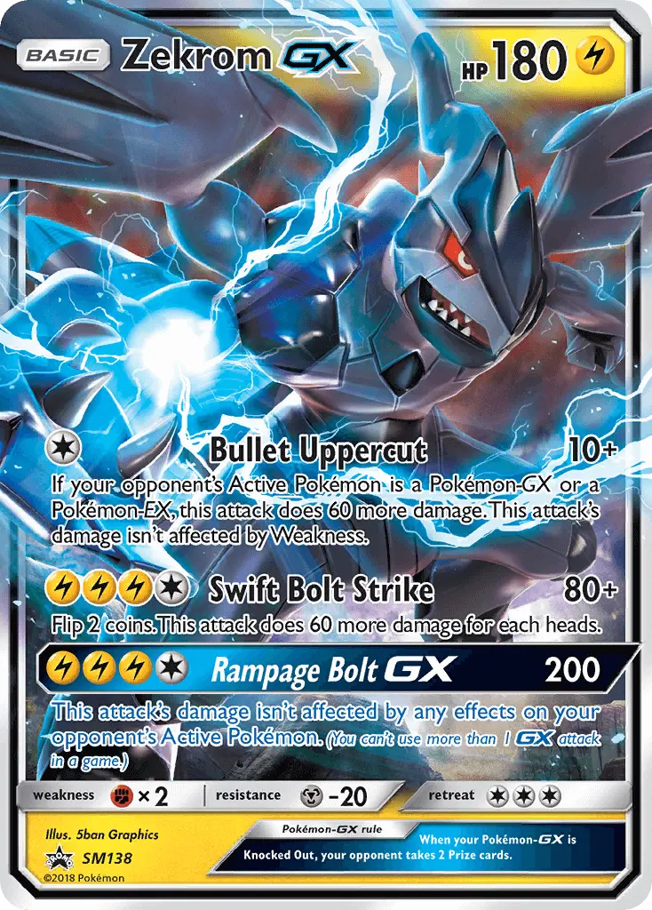 Zekrom-GX SM138 — SM Black Star Promos SM138, Holofoil finish