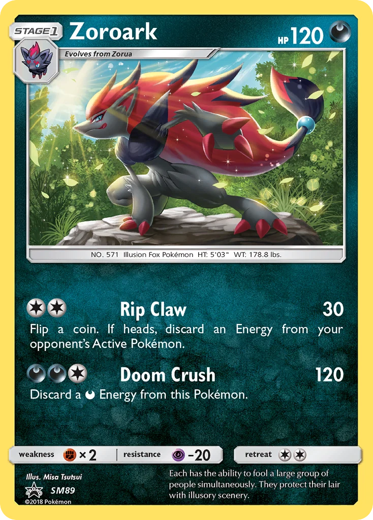 Zoroark SM89 — SM Black Star Promos SM89, Holofoil finish