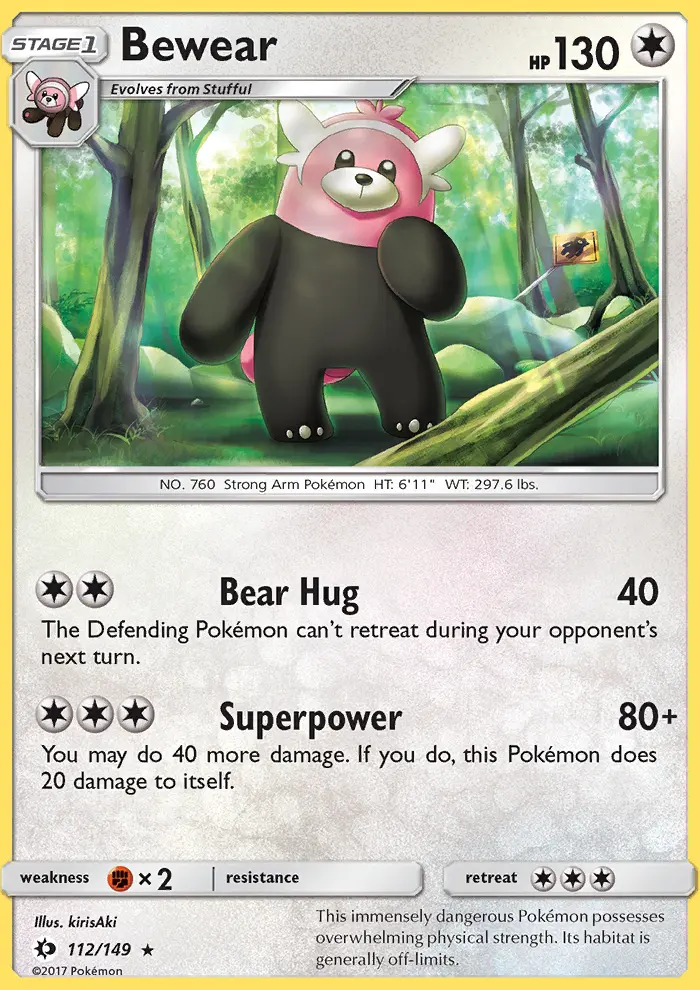 Bewear 112 card from Sun & Moon