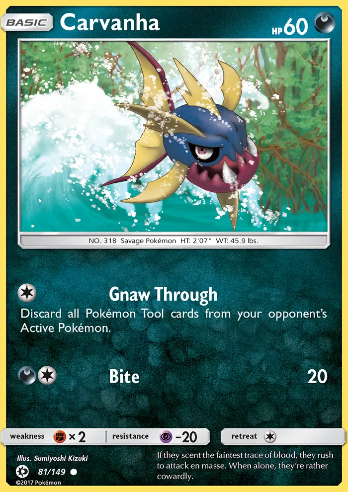 Carvanha 81 card from Sun & Moon