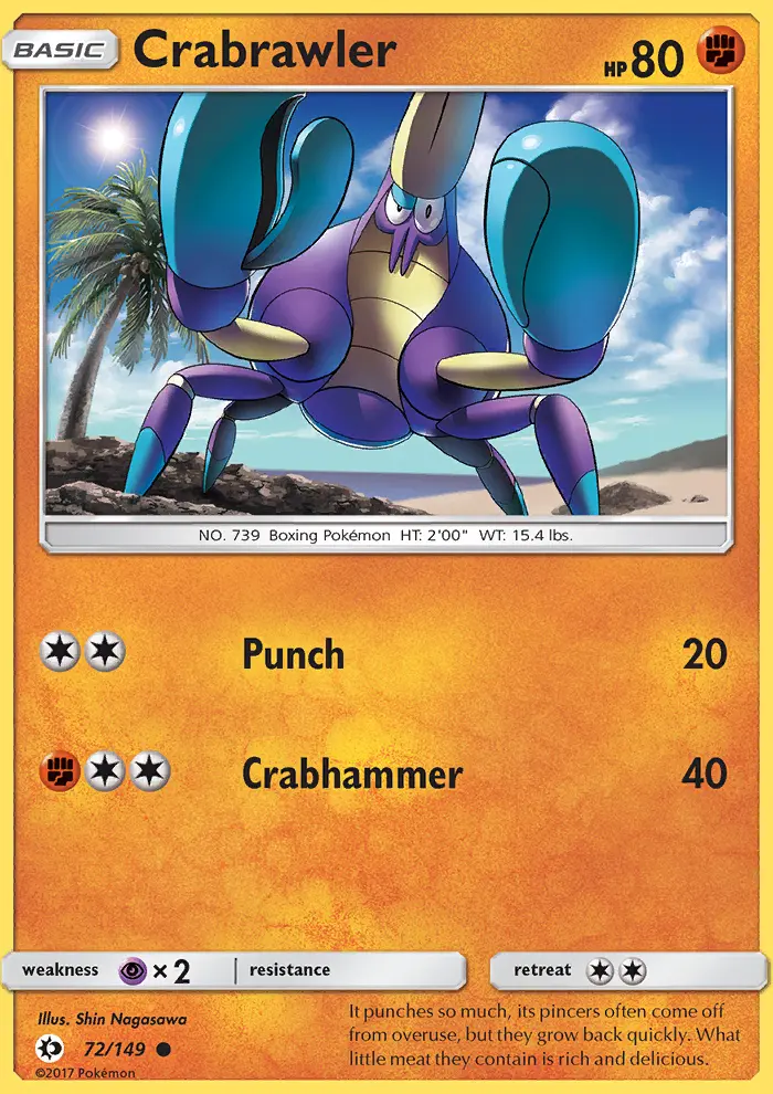Crabrawler 72 card from Sun & Moon