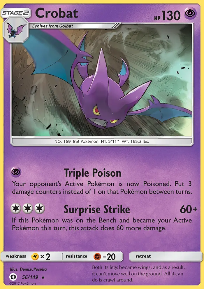 Crobat 56 card from Sun & Moon