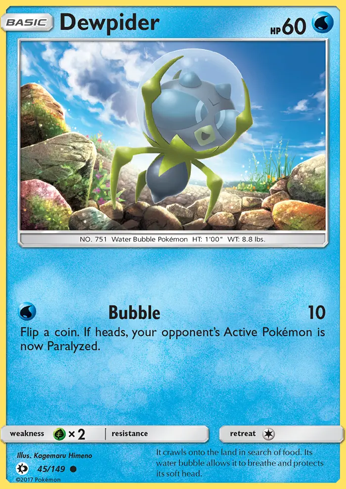 Dewpider 45 card from Sun & Moon