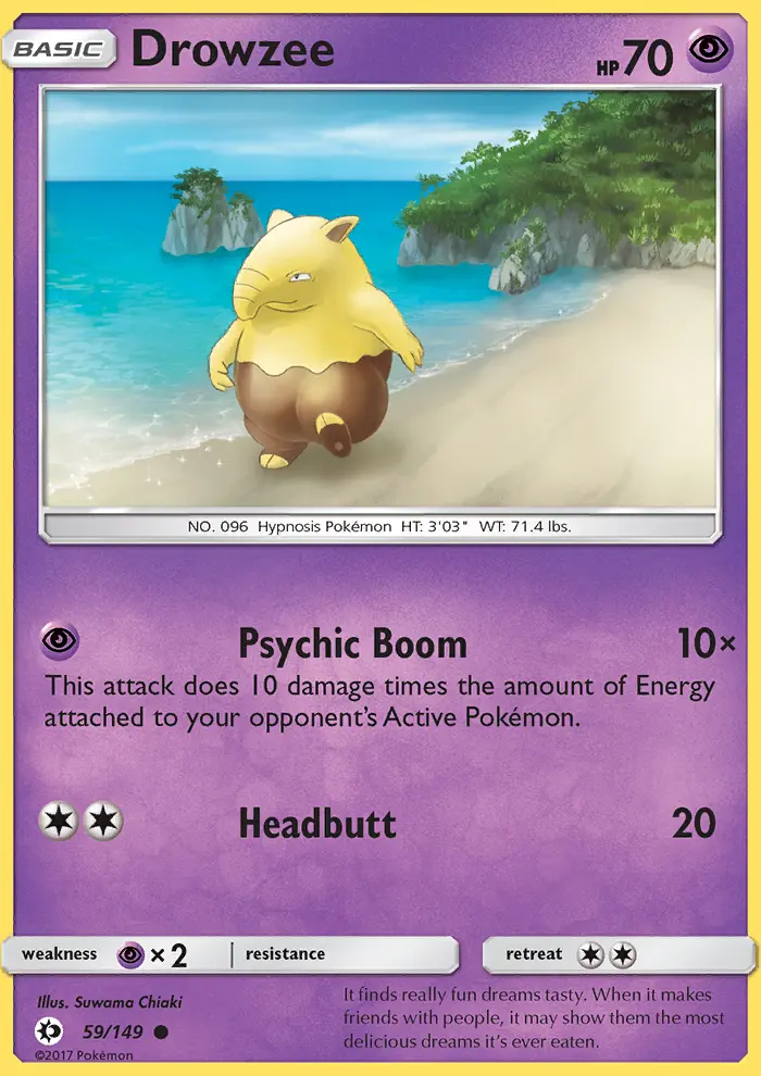 Drowzee 59 card from Sun & Moon