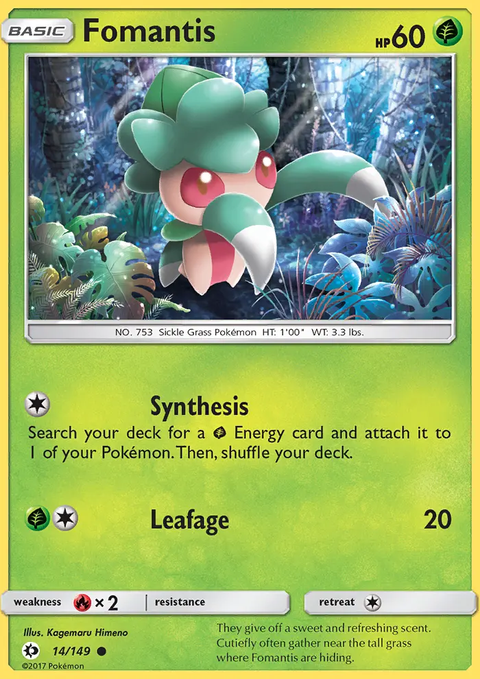 Fomantis 14 card from Sun & Moon