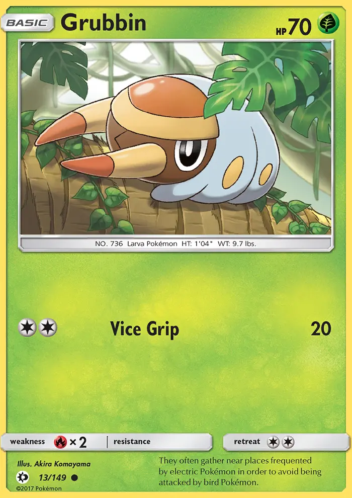 Grubbin 13 card from Sun & Moon