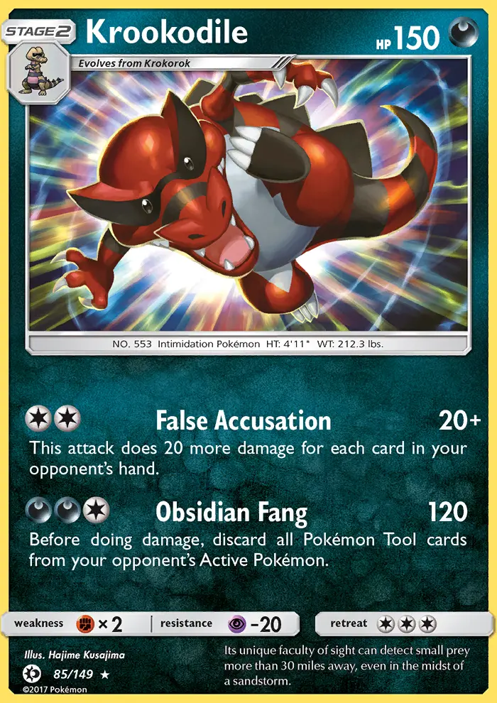 Krookodile 85 card from Sun & Moon