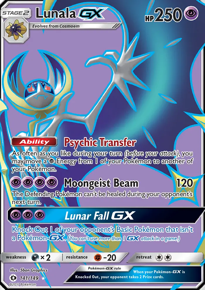 Lunala-GX 141 card from Sun & Moon