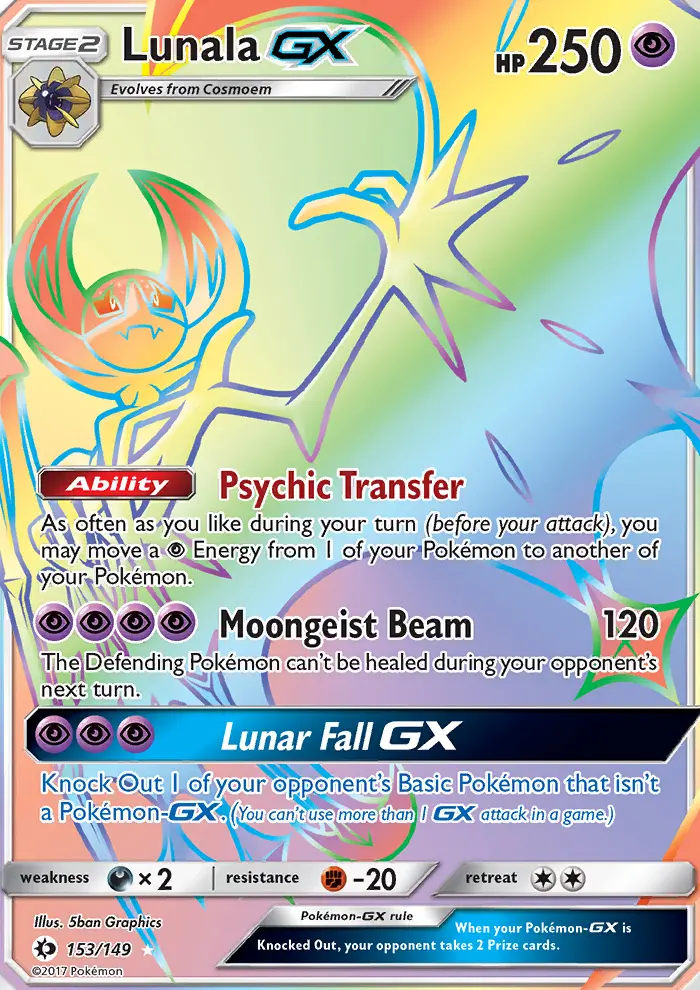 Lunala-GX 153 — Sun & Moon 153, Holofoil finish